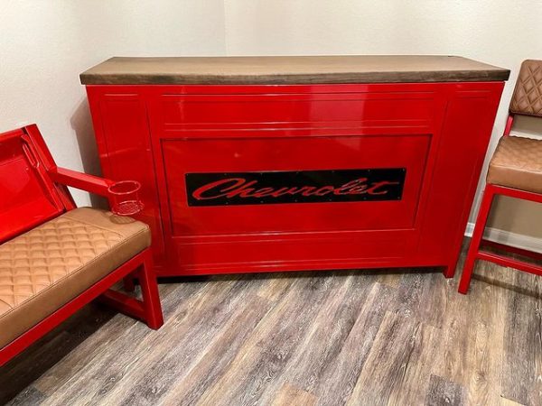 Custom Chevy Bar With Bench & Chairs - Image 4