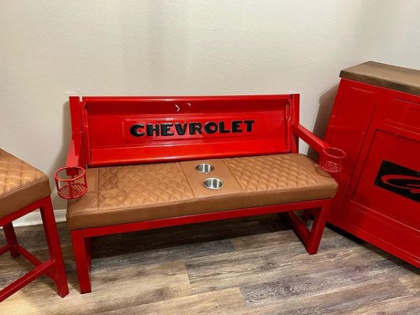 Custom Chevy Bar With Bench & Chairs - Image 3