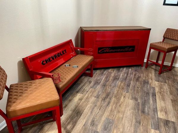 Custom Chevy Bar With Bench & Chairs - Image 2