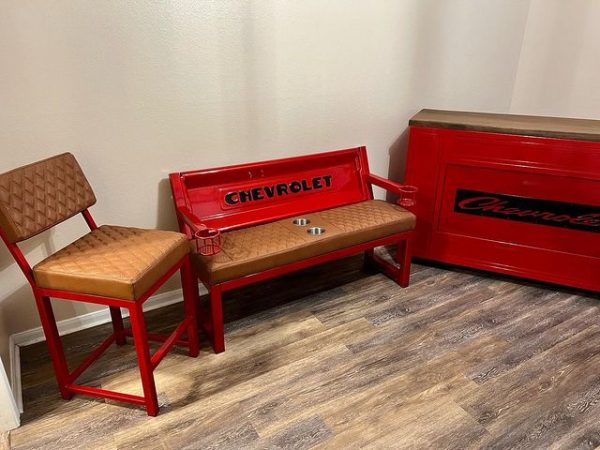 Custom Chevy Bar With Bench & Chairs